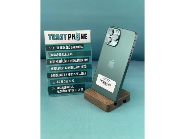 !! 1 ÉV GARANCIA !! iPhone 13 Pro Max Alpine Green 256 GB – TRT1036 – 100% AKKU