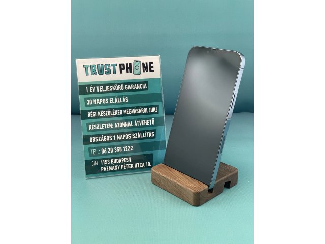 !! 1 ÉV GARANCIA !! iPhone 13 Pro Max Sierre Blue 128 GB – TRU8371 – 100% AKKU