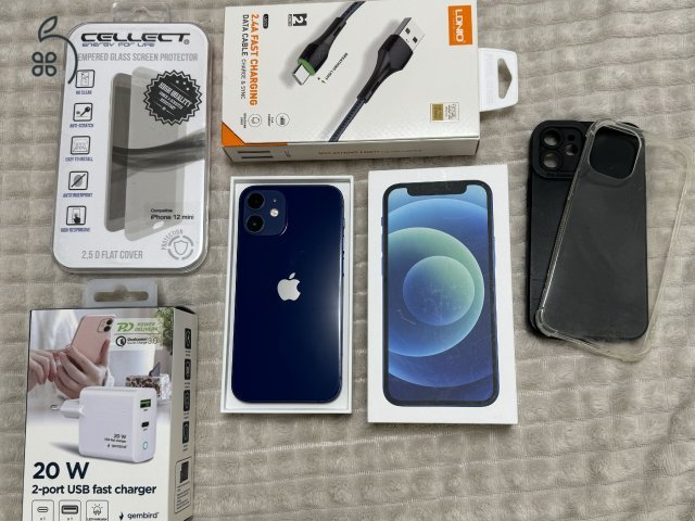 iPhone 12 Mini, Blue, 128Gb, 100% akkumulátor, Független