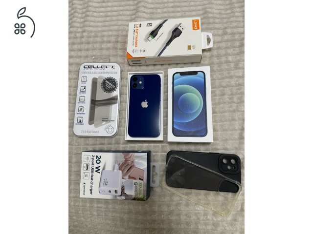 iPhone 12 Mini, Blue, 128Gb, 100% akkumulátor, Független