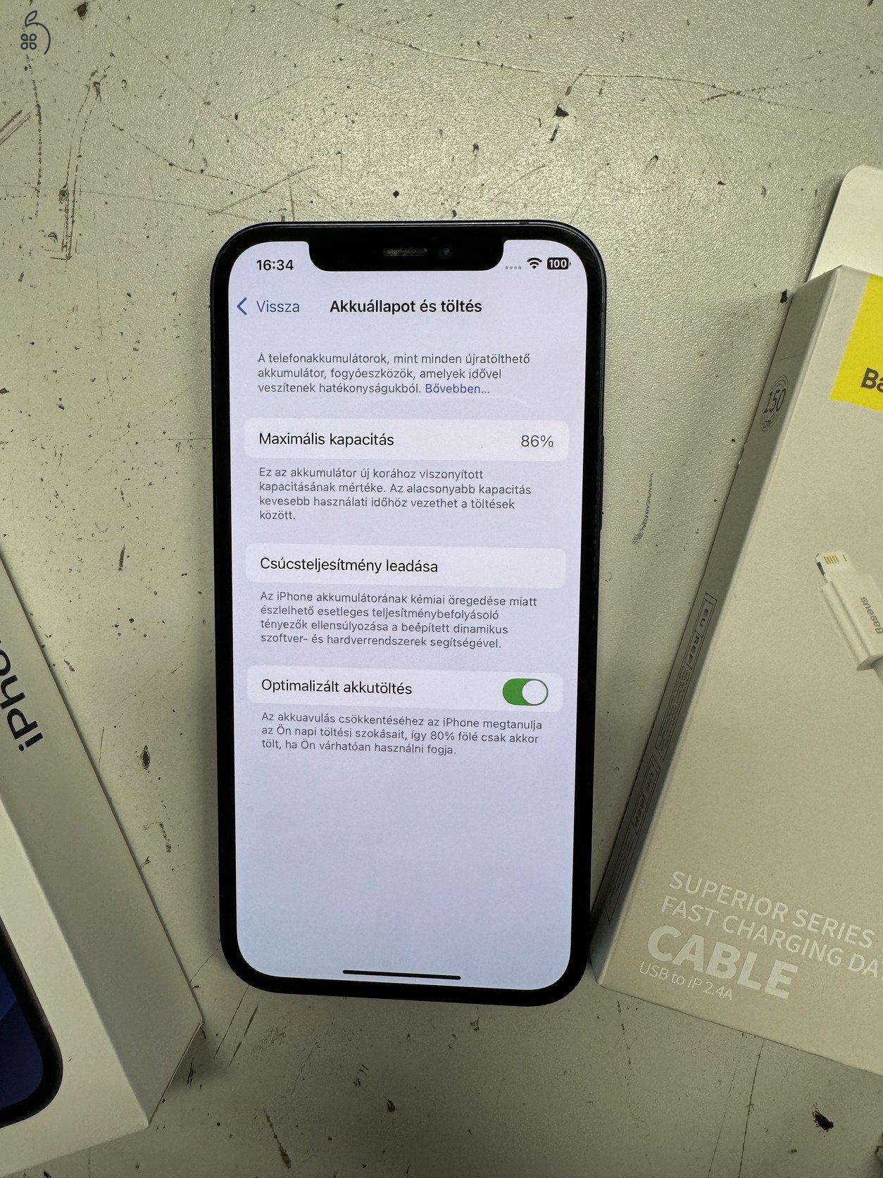 iPhone 12, Black, 64Gb, 86% akkumulátor, Független 