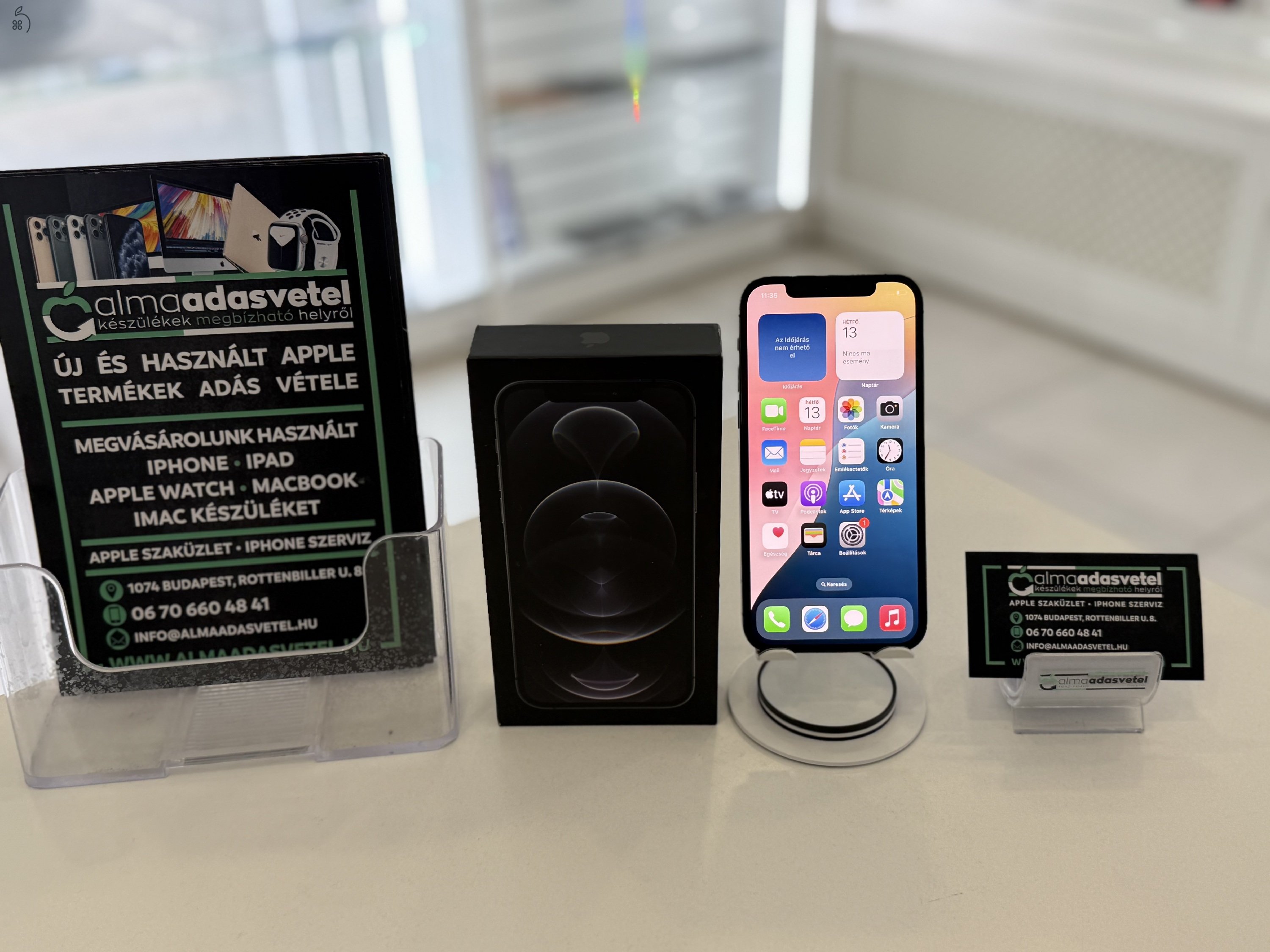 iPhone 12 Pro 128GB Független Újszerű/1-3 hónap gar./Akku 100%/p3974