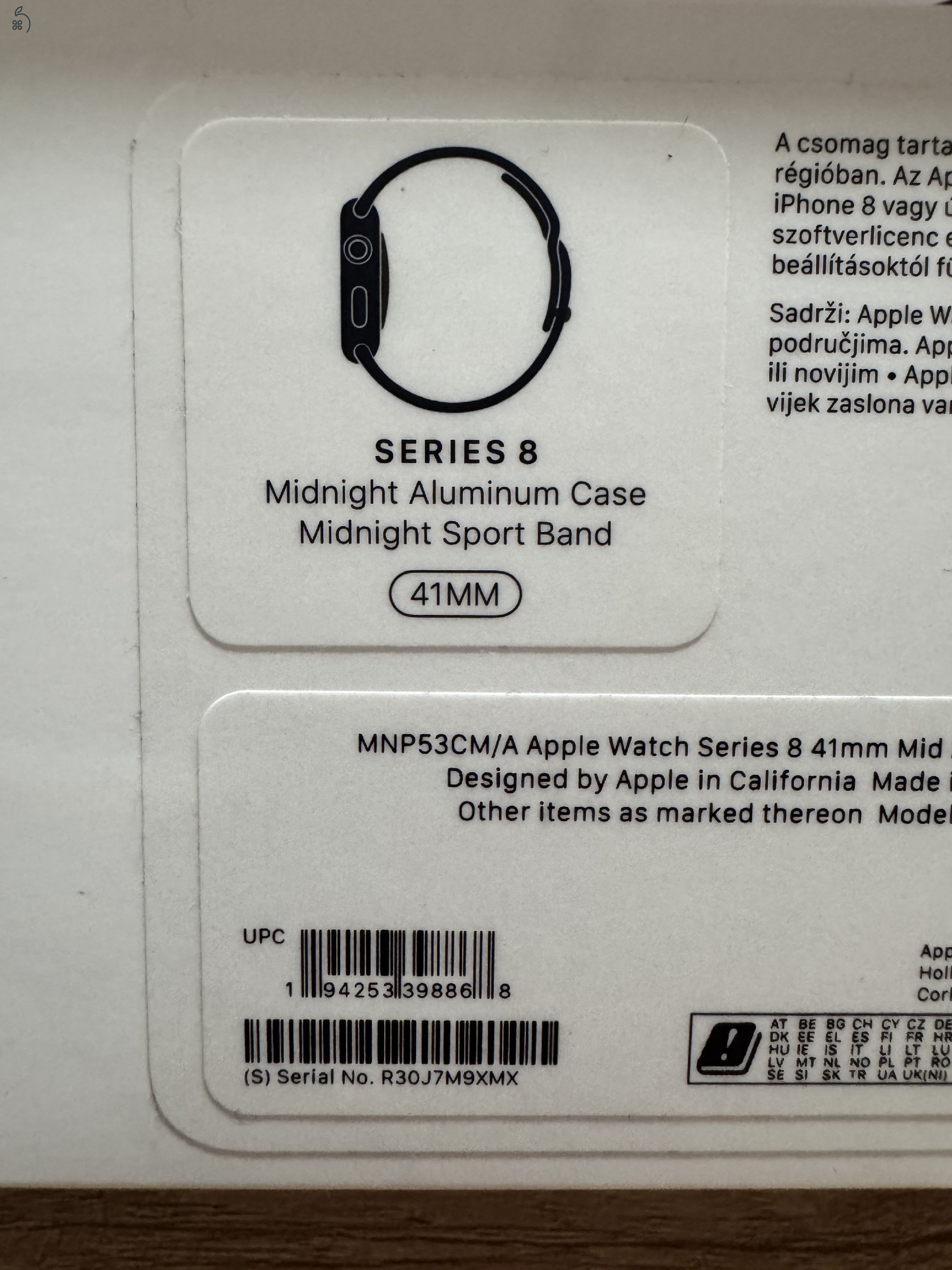 Apple Watch Series 8 Midnight 41mm GPS alumínium