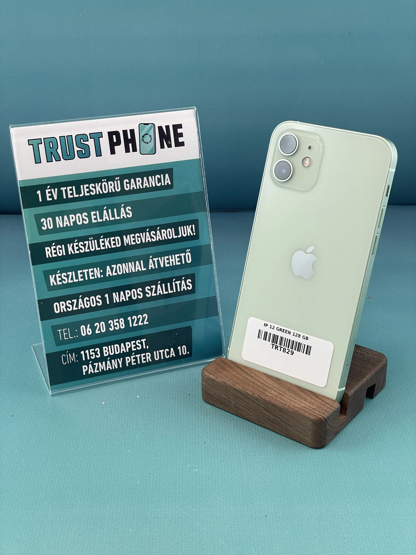 !! 1 ÉV GARANCIA !! iPhone 12 Green 128 GB – TRT829 – 100% AKKU