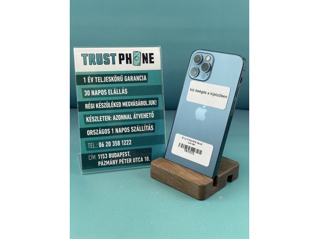 !! 1 ÉV GARANCIA !! iPhone 12 Pro Pacific Blue 128 GB – TRT575 – 100% AKKU