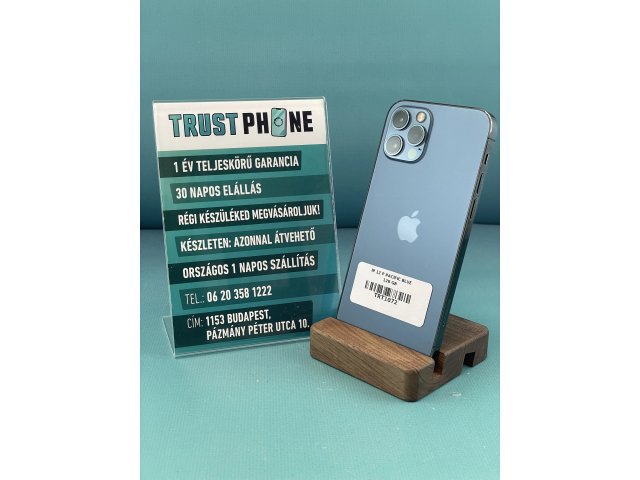 !! 1 ÉV GARANCIA !! iPhone 12 Pro Pacific Blue 128 GB – TRT1072 – 100% AKKU