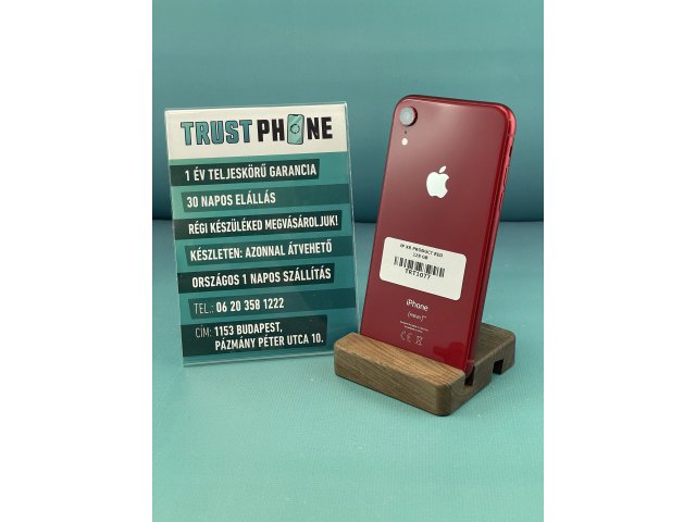 !! 1 ÉV GARANCIA !! iPhone XR PRODUCT RED 128 GB – TRT1077 – 100% AKKU