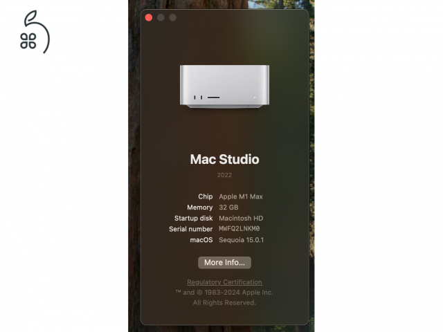 Mac Studio M1 Max 32/512GB eladó