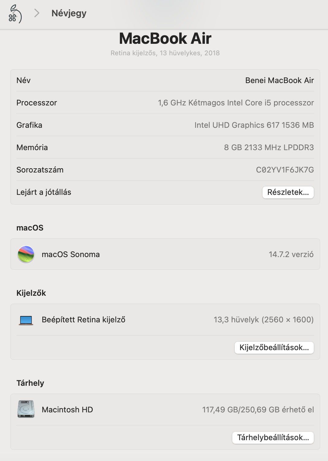 Megkímélt MacBook air 13