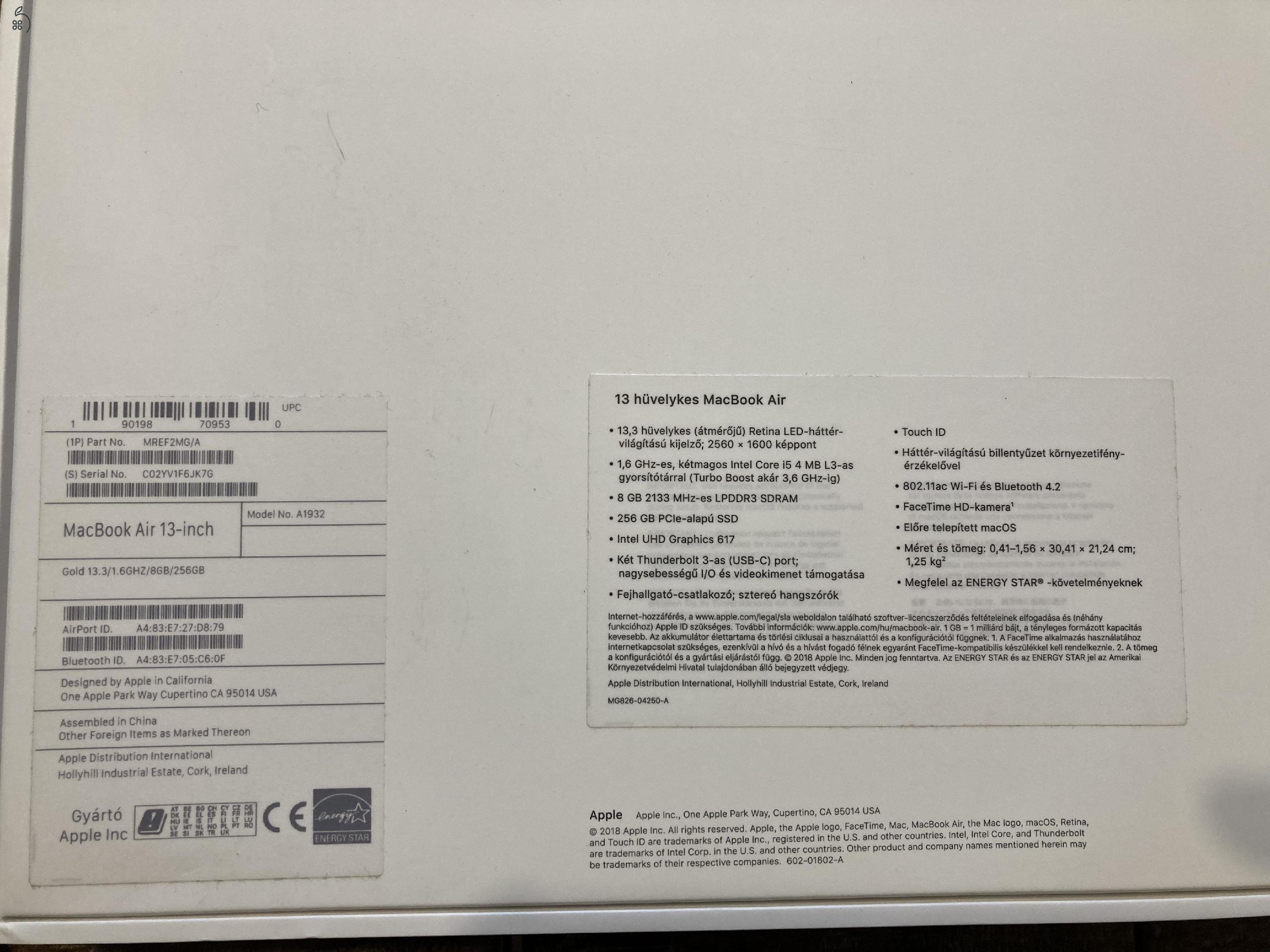 Megkímélt MacBook air 13