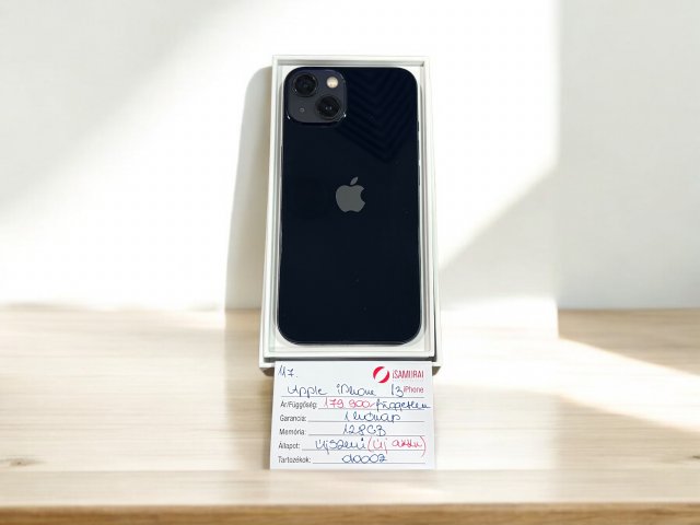 117. Apple iPhone 13 - 128 GB - Fekete - Független - Új akku