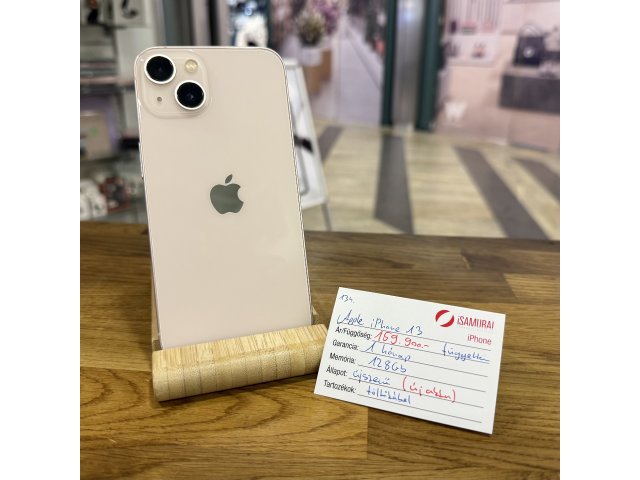 134. Apple iPhone 13 - 128 GB - Rózsaszín - Független - Új akku