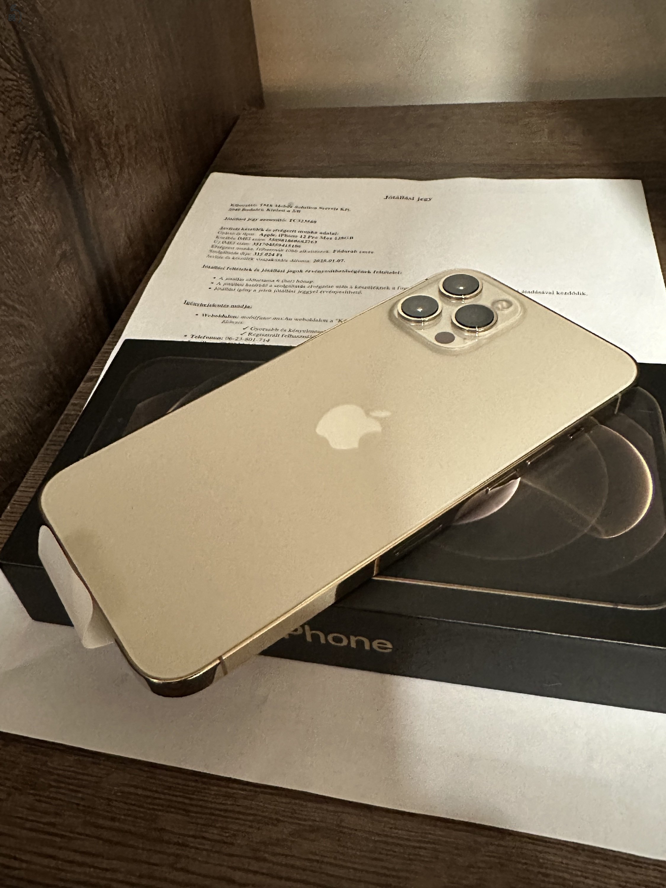 Vadonatúj iPhone 12 PRO MAX 128GB gold KÁRTYAFÜGGETLEN! Garancia!