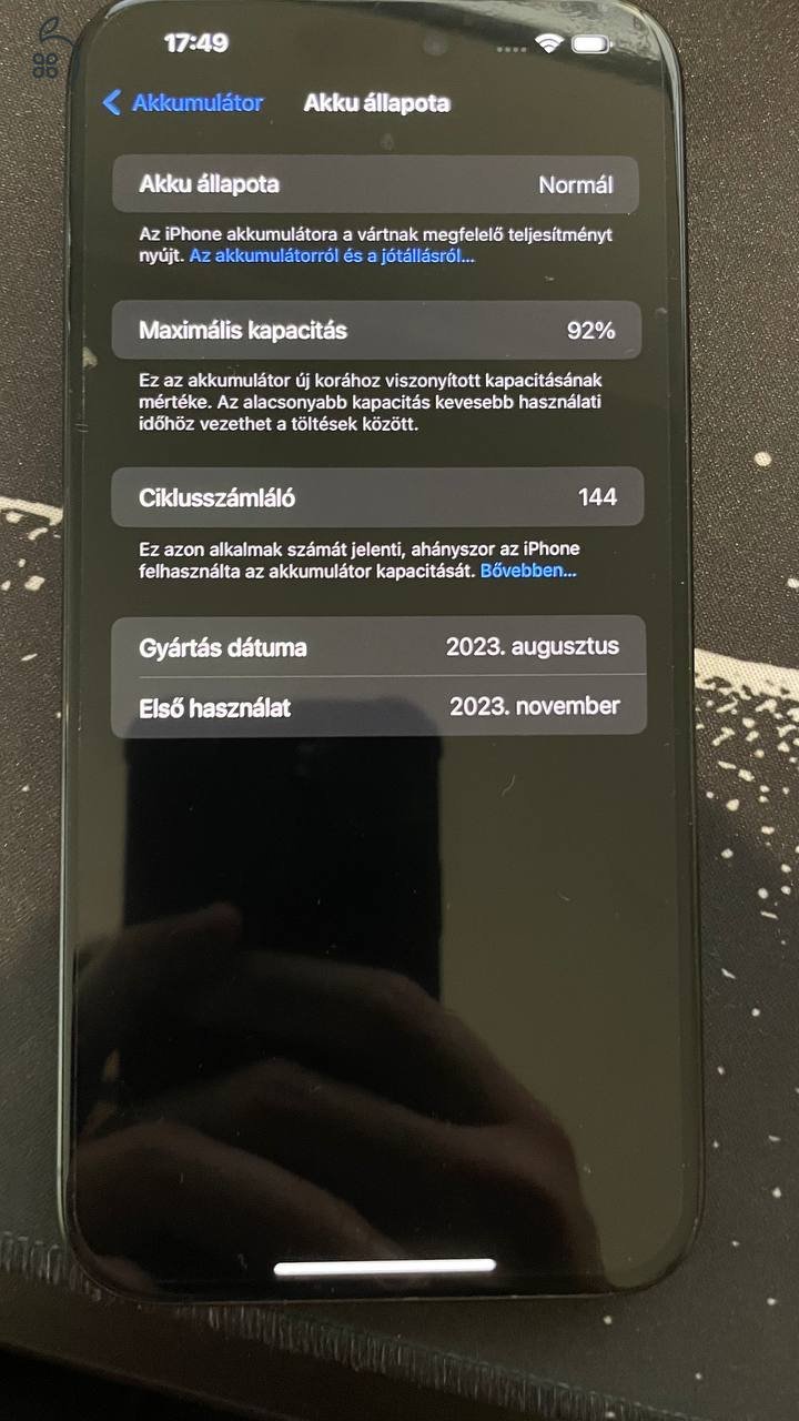 iPhone 15 Pro Max 256GB Black Titanium + ajándék eredeti apple MagSafe tok