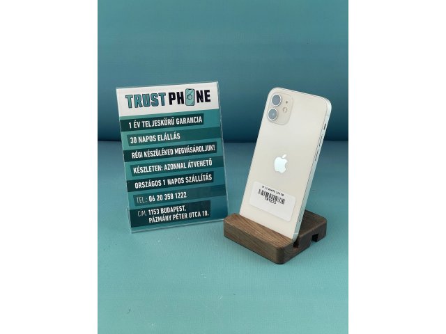 !! 1 ÉV GARANCIA !! iPhone 12 White 128 GB – TRT825 – 100% AKKU