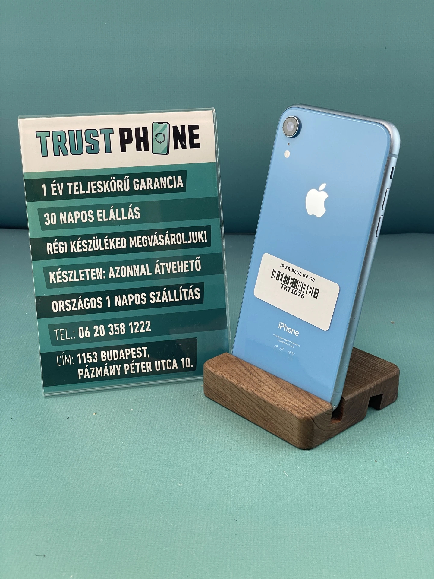 !! 1 ÉV GARANCIA !! iPhone XR Blue 64 GB – TRT1076 – 100% AKKU