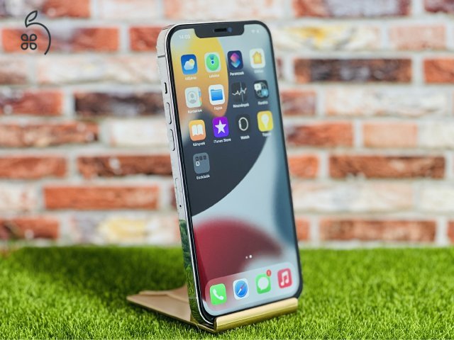 Apple iPhone 12 Pro Max 128 GB Silver 100% akku szép állapotú - 24 HÓ GARANCIA - 677