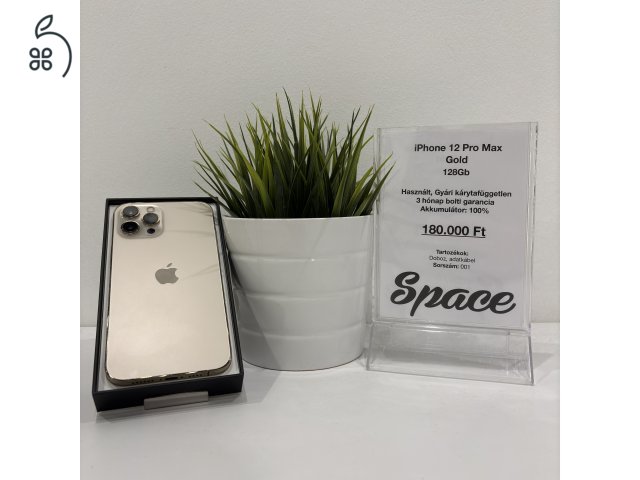 iPhone 12 Pro Max / 128GB / Gold / Gyári kártyafüggetlen (001)