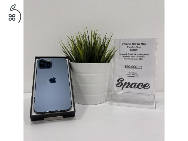 iPhone 12 Pro Max / 256GB / Pacific Blue / Gyári kártyafüggetlen (003)