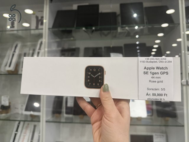 Apple Watch SE 1 gen 44 mm rose akku 86% (5/5) iSzerelés.hu