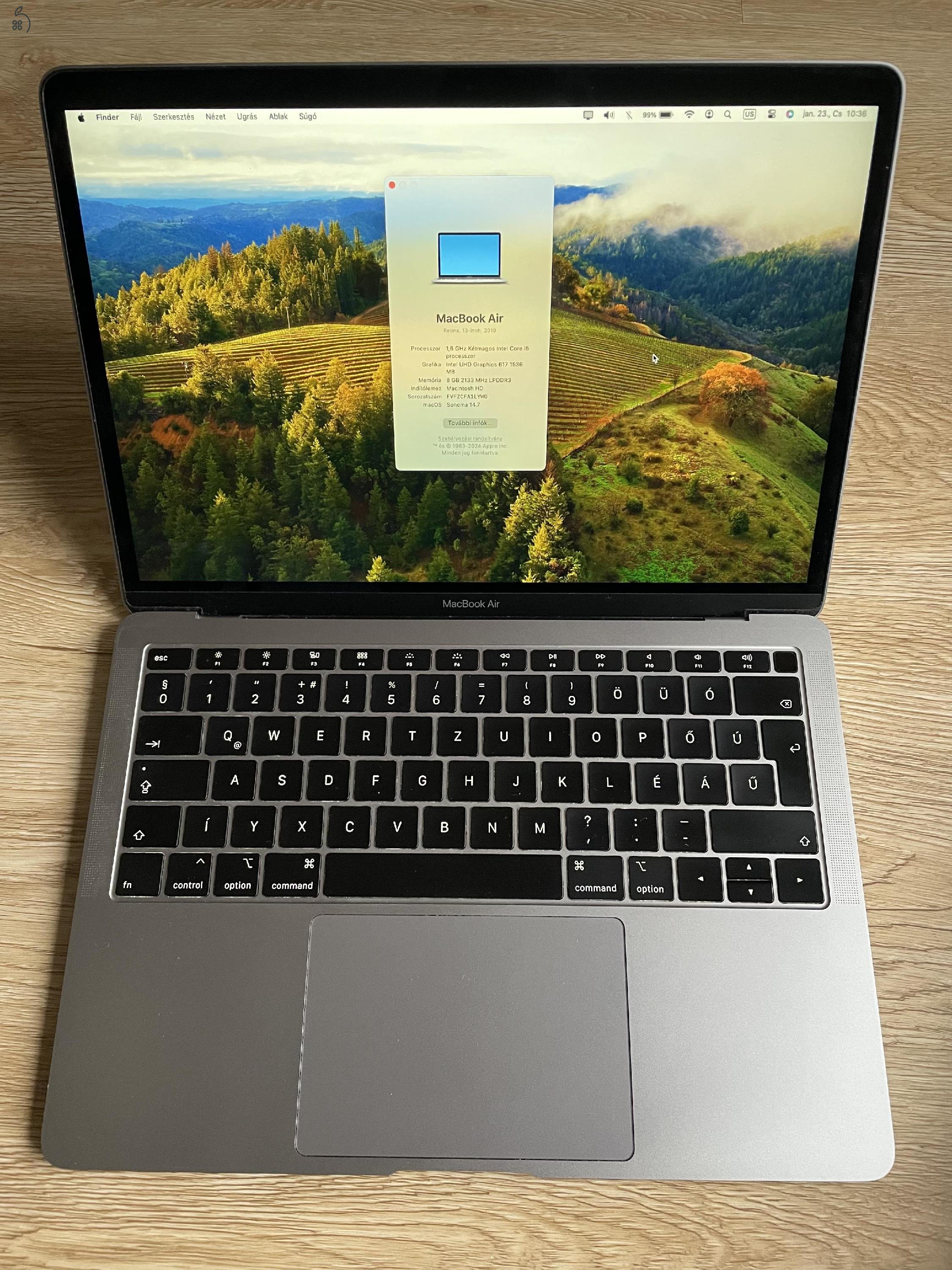 Eladó 2019-es MacBook Air, 128 GB SSD, 8 GB RAM