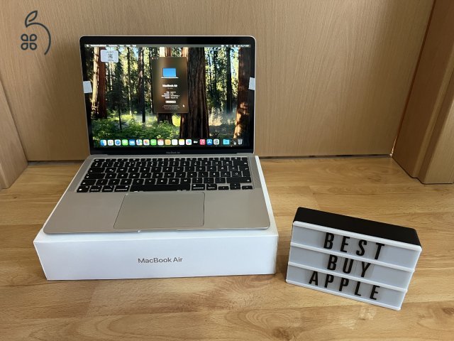 2020 MacBook Air M1 / 8GB / 256GB SSD / Magyar / Silver / 99% Aksi / Új Kijelzővel / Eladó ! ! !