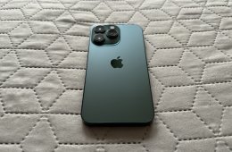 Eladó szép állapotú Apple iPhone 13 Pro 128GB Alpine Green, kártyafüggetlen készülék!