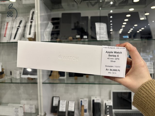 Apple Watch Series 5 40 mm silver akku 100% (11/11) iSzerelés.hu