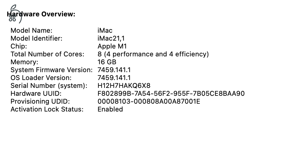 Eladó 2021 M1 iMac 16gb 1 TB ssd