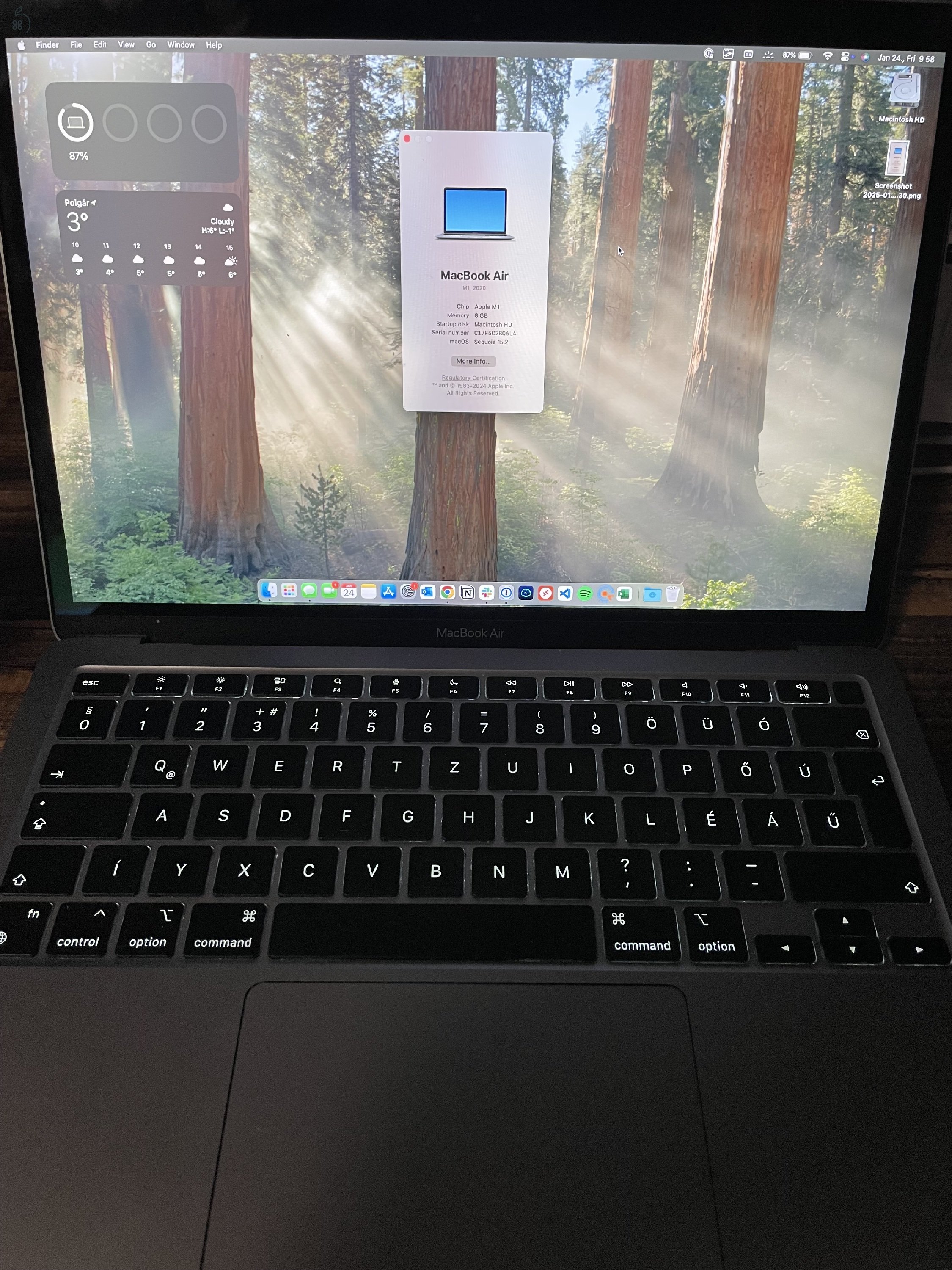 Apple Macbook Air M1 8GB/256GB Asztroszürke