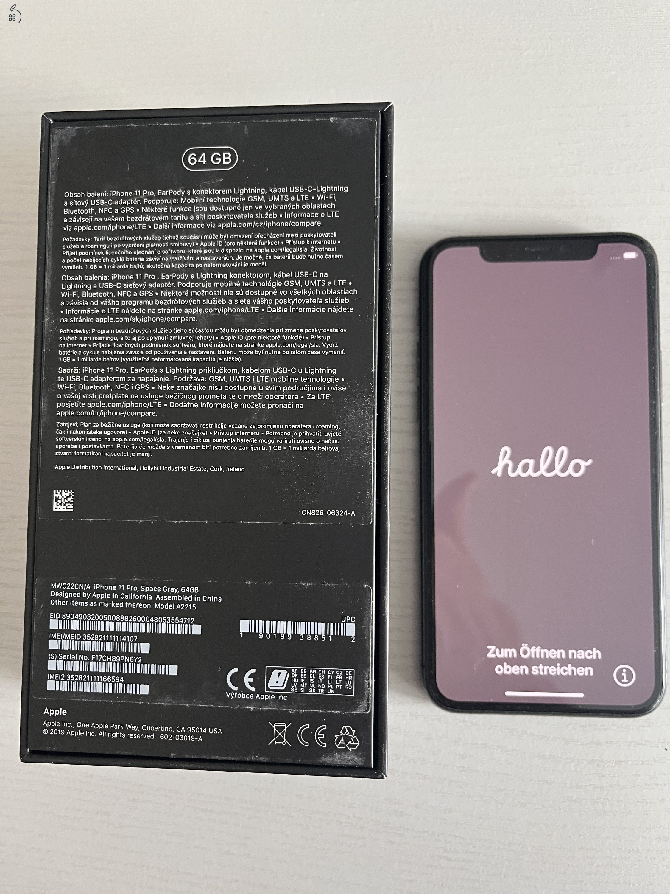 iPhone 11 Pro 64GB, űrszürke, makulátlan állapot, független, bontatlan kiegészitőkkel