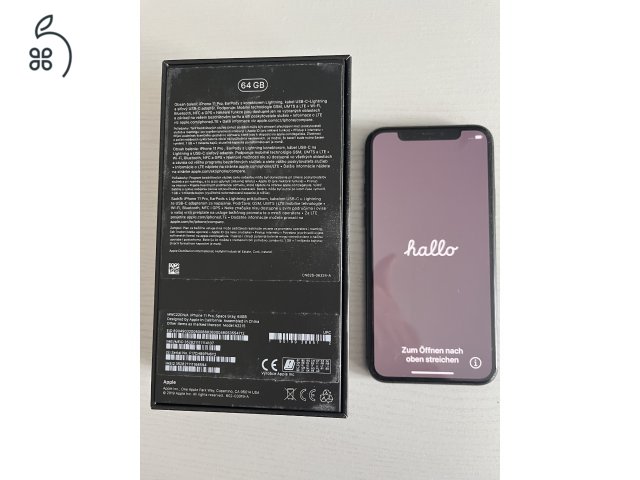 iPhone 11 Pro 64GB, űrszürke, makulátlan állapot, független, bontatlan kiegészitőkkel