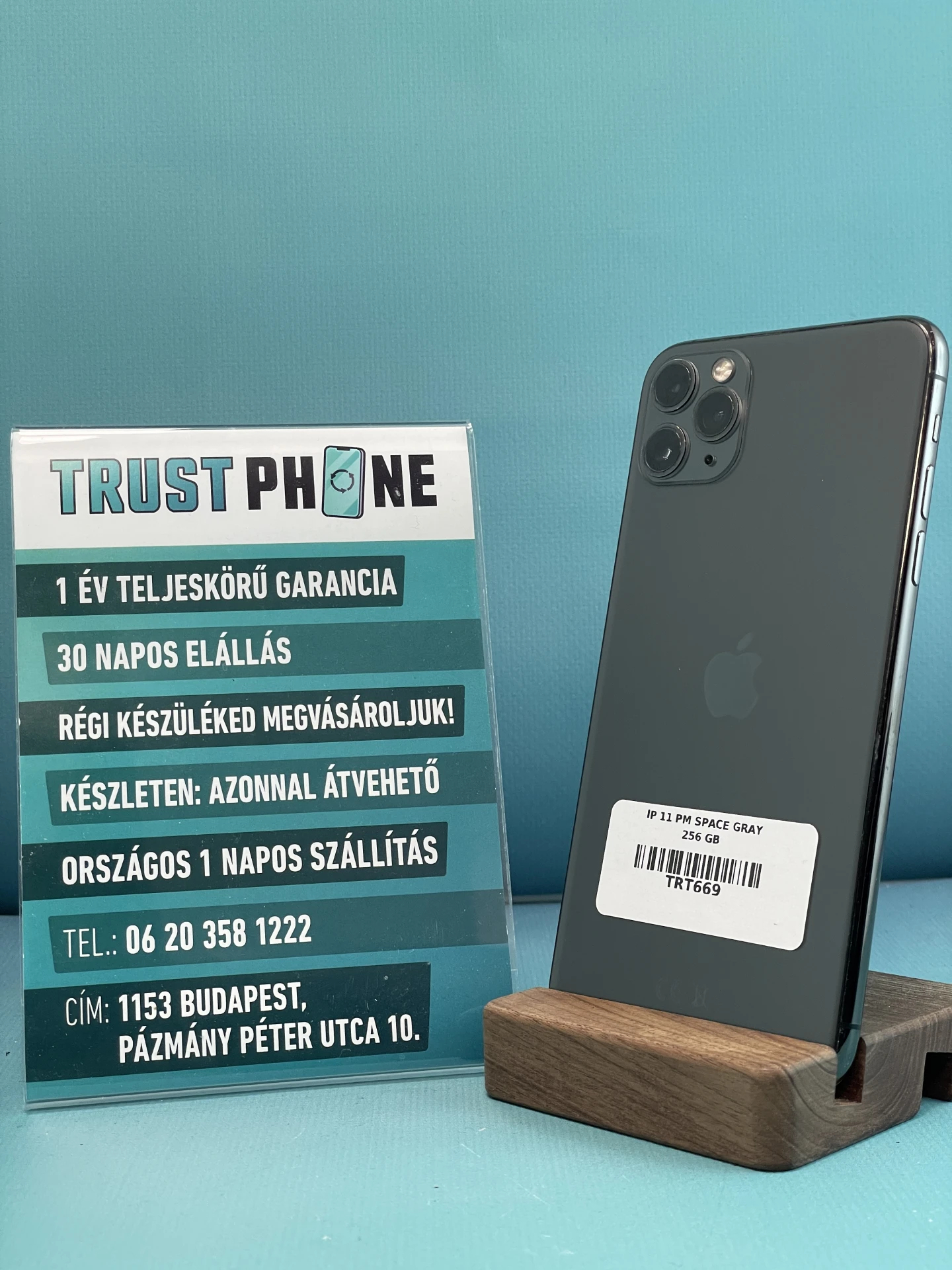 !! 1 ÉV GARANCIA !! iPhone 11 Pro Max Space Gray 256 GB – BM434VA – 100% AKKU