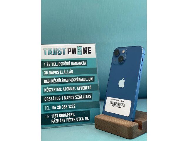 !! 1 ÉV GARANCIA !! iPhone 13 Mini Blue 128 GB – MD1240VA – 100% AKKU