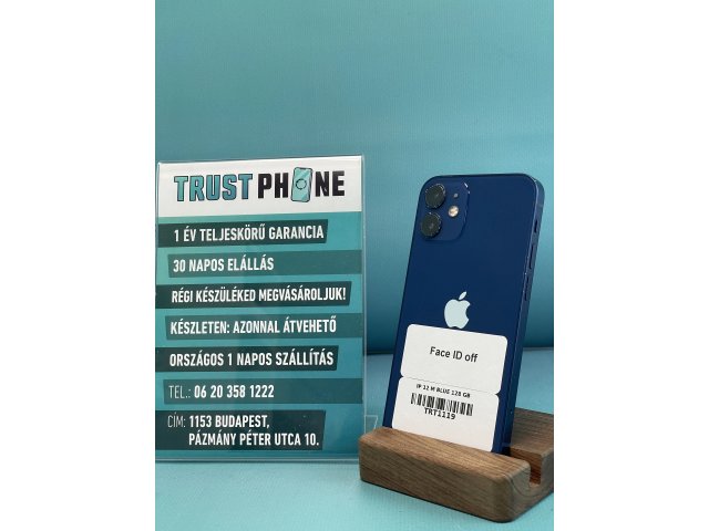 !! 1 ÉV GARANCIA !! iPhone 12 Mini Blue 128 GB – TRT578 – 100% AKKU