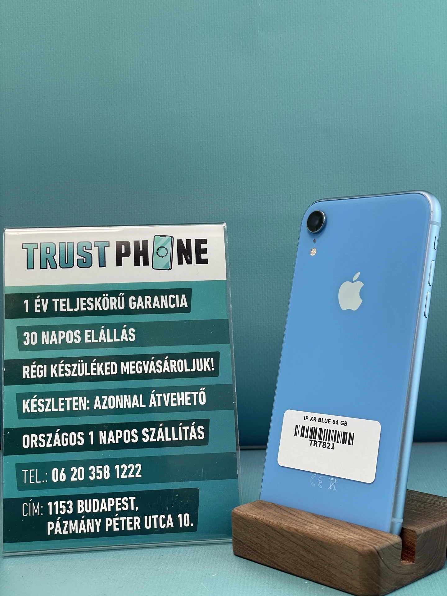 !! 1 ÉV GARANCIA !! iPhone XR Blue 64 GB – TRT821 – 100% AKKU