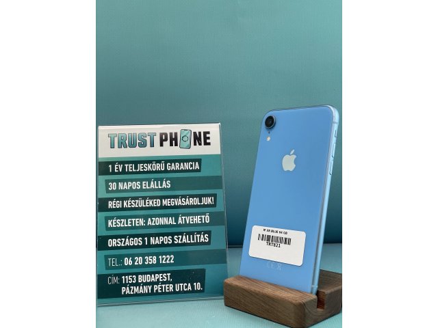 !! 1 ÉV GARANCIA !! iPhone XR Blue 64 GB – TRT821 – 100% AKKU