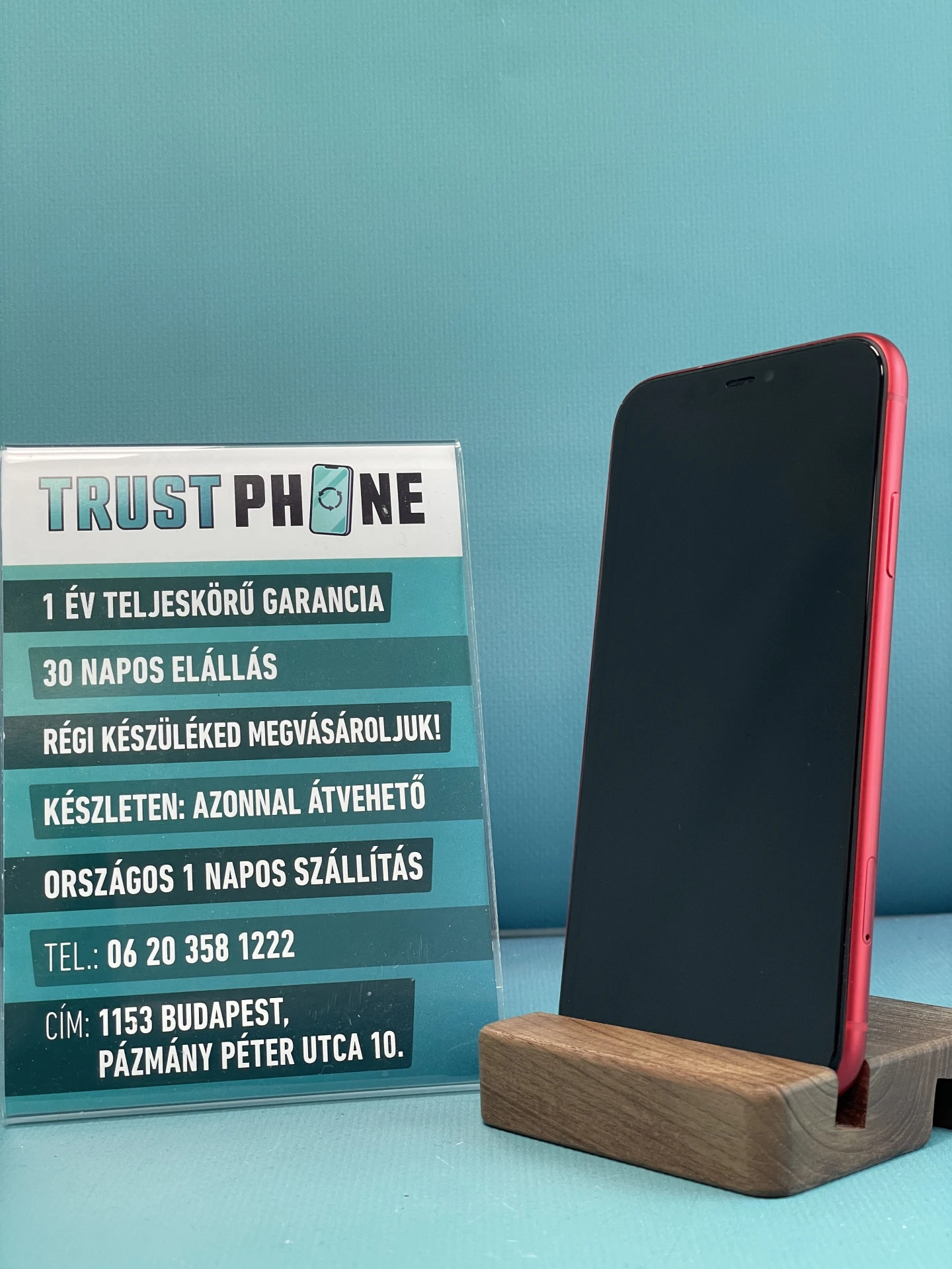 !! 1 ÉV GARANCIA !! iPhone 11 PRODUCT RED 128 GB – TRT1150 – 100% AKKU