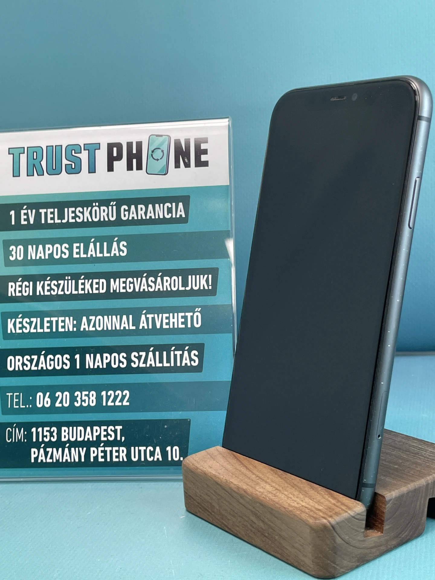 !! 1 ÉV GARANCIA !! iPhone 11 Black 256 GB – TRT1156 – 100% AKKU