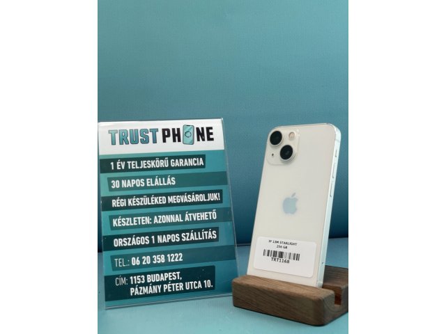 !! 1 ÉV GARANCIA !! iPhone 13 Mini Starlight 256 GB – TRT1167 – 100% AKKU