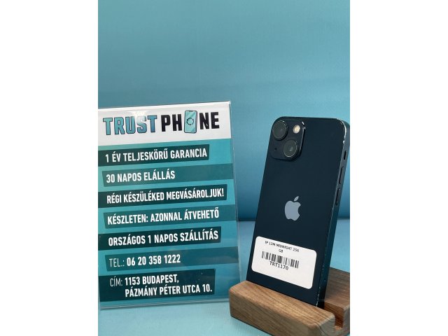 !! 1 ÉV GARANCIA !! iPhone 13 Mini Midnight 256 GB – TRT1170 – 100% AKKU