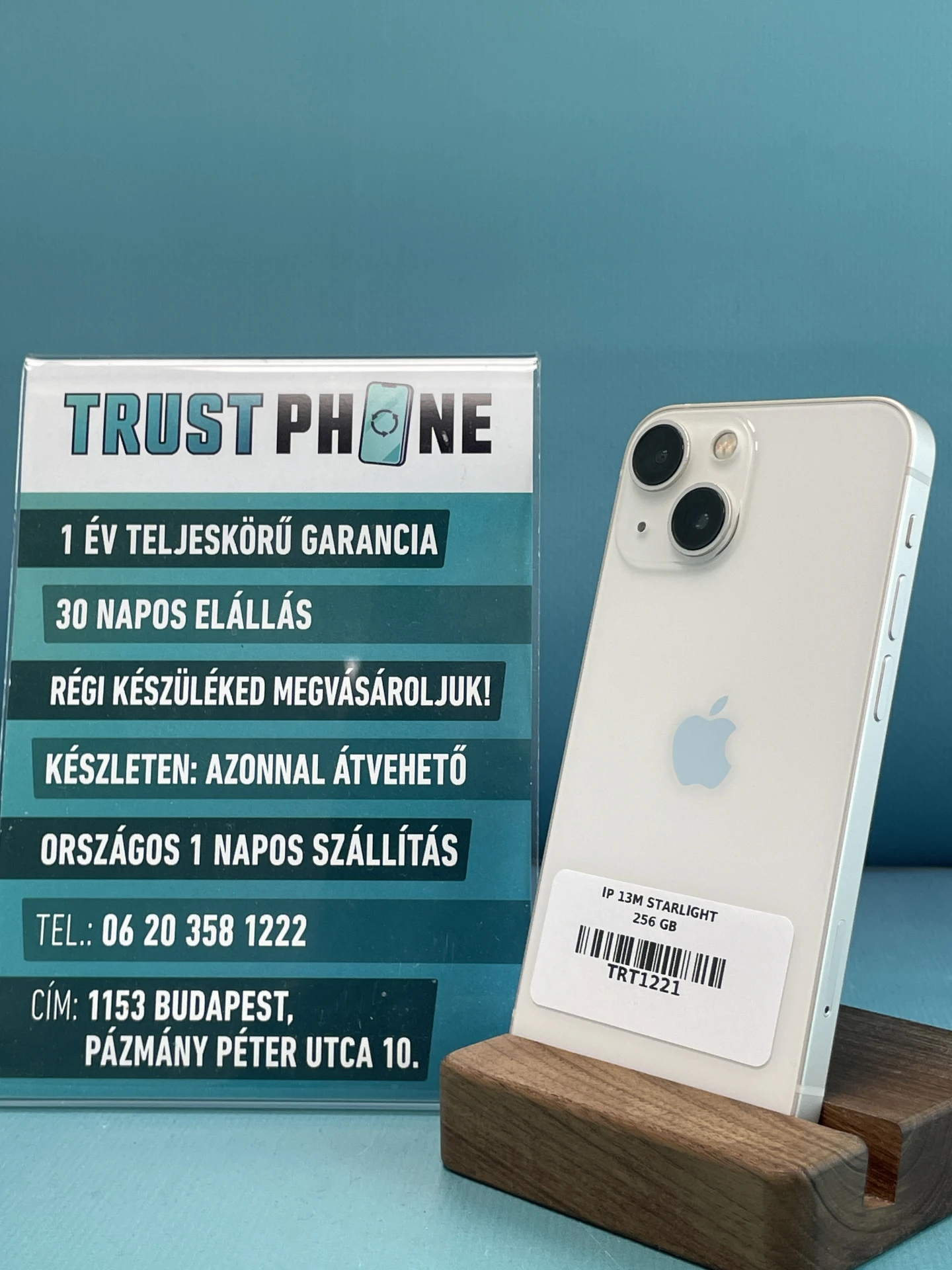 !! 1 ÉV GARANCIA !! iPhone 13 Mini Starlight 256 GB – TRT1174 – 100% AKKU