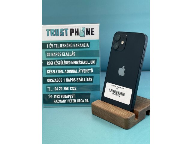 !! 1 ÉV GARANCIA !! iPhone 12 Mini Black 128 GB – TRT1178 – 100% AKKU