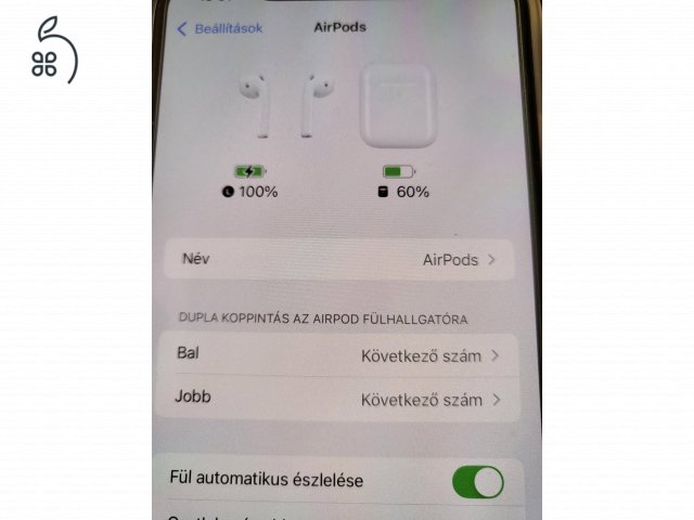 UTOLSÓ ÁR! AirPods 2 Vezetéknélküli töltőtok+baloldal