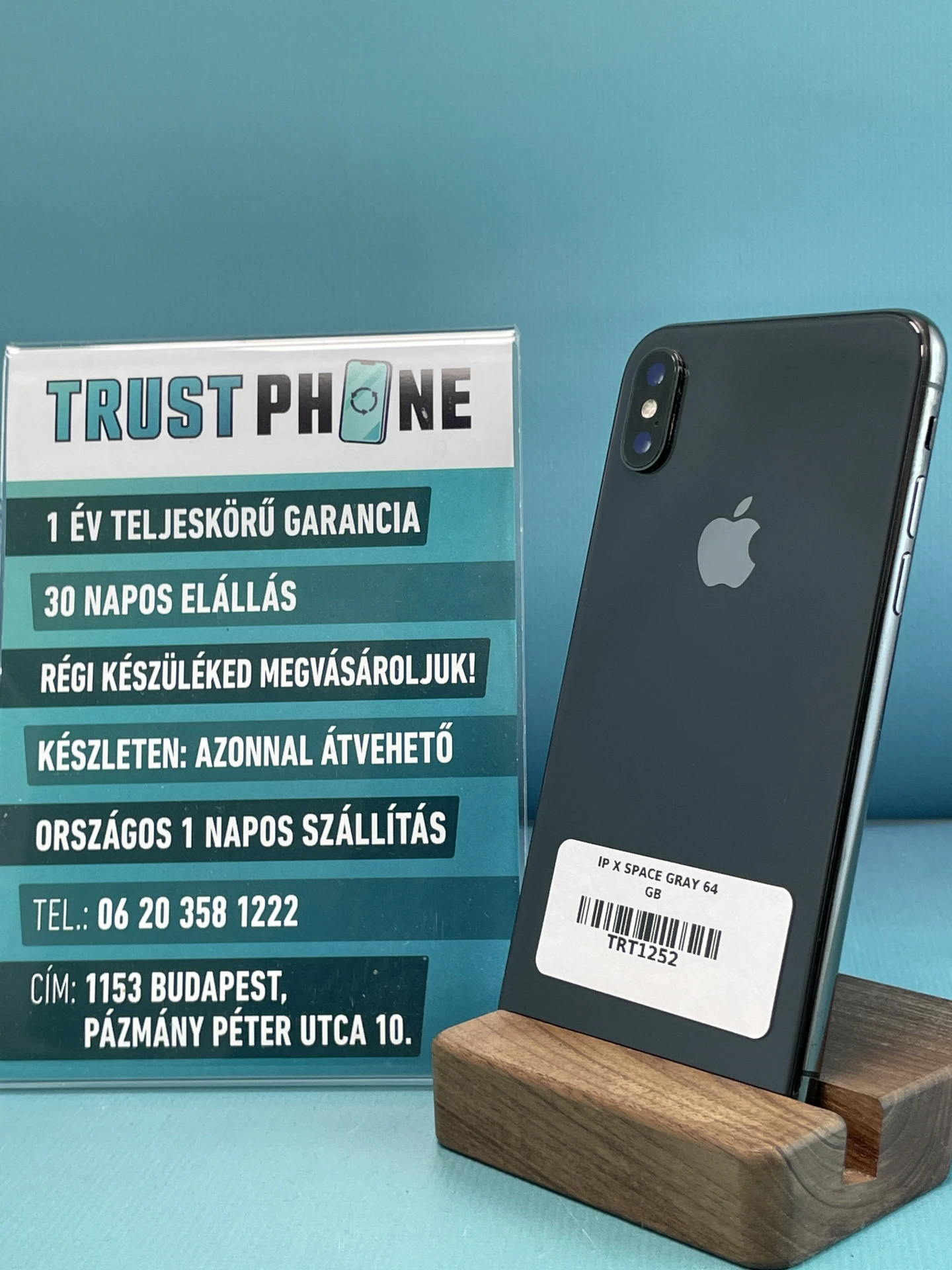 !! 1 ÉV GARANCIA !! iPhone X Space Gray 64 GB – TRT1252 – 93% AKKU