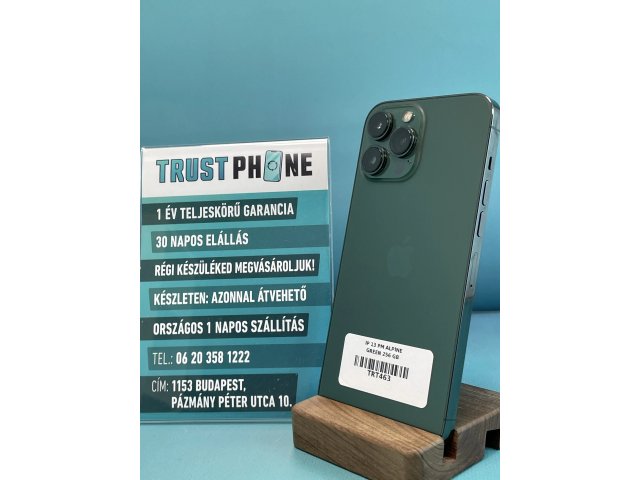 !! 1 ÉV GARANCIA !! iPhone 13 Pro Max Alpine Green 256 GB – TRT463 – 100% AKKU