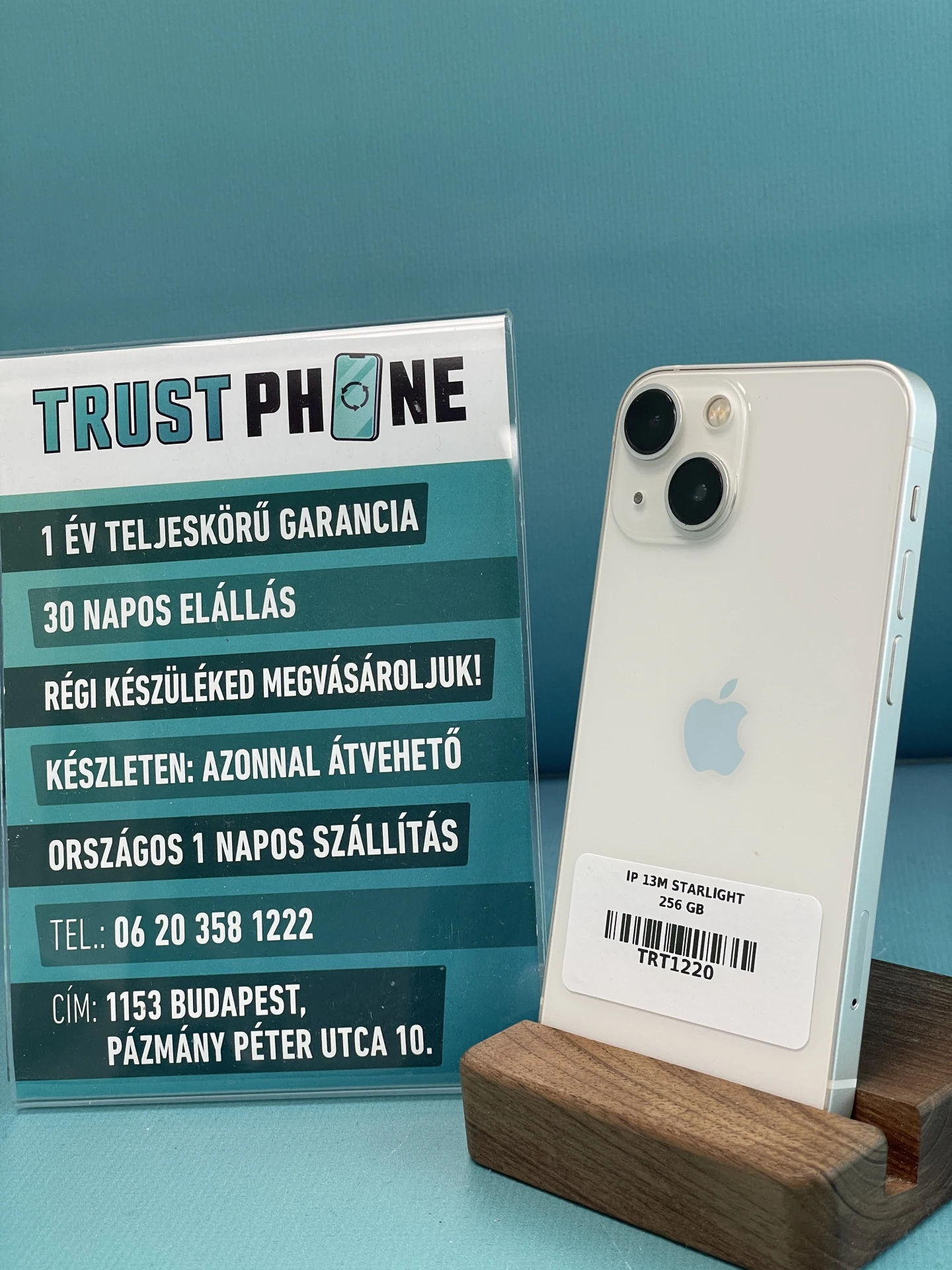 !! 1 ÉV GARANCIA !! iPhone 13 Mini Starlight 256 GB – TRT1220 – 100% AKKU