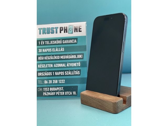 !! 1 ÉV GARANCIA !! iPhone 15 Pro Blue Titanium 128 GB – TRT1248 – 91% AKKU