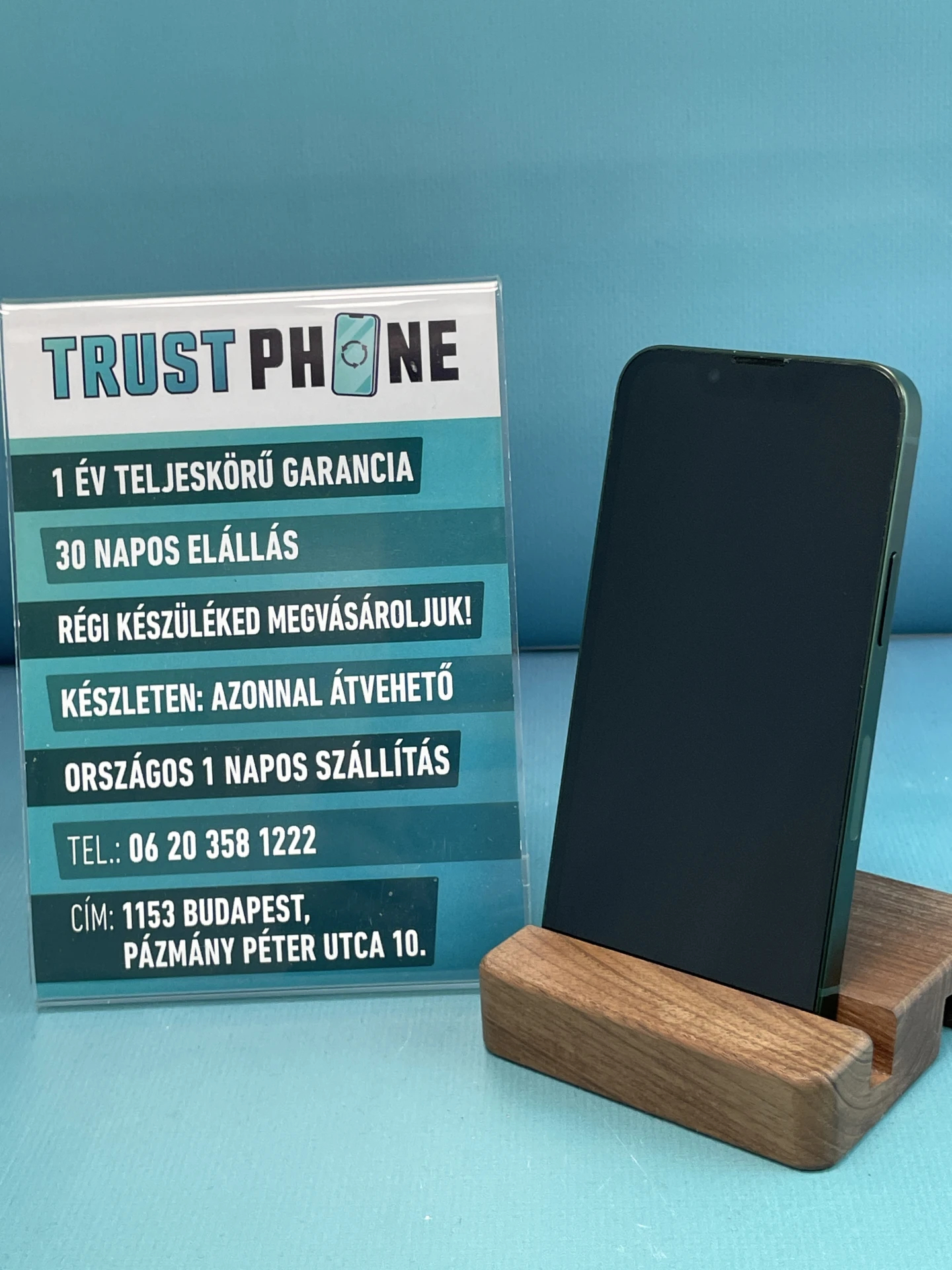 !! 1 ÉV GARANCIA !! iPhone 13 Mini Midnight Green 256 GB – TRT1215 – 100% AKKU