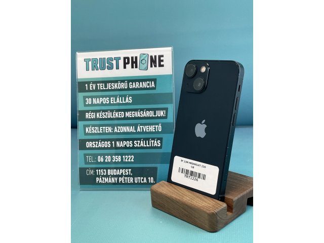 !! 1 ÉV GARANCIA !! iPhone 13 Mini Midnight 256 GB – TRT1226 – 100% AKKU